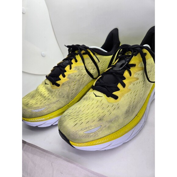 Hoka One One Clifton 8 Shoes Men\'s 12 D Yellow Running Athletic Support Sneakers main image 7